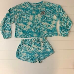Justice Tie-Dye Pajama Set Girls L   B005